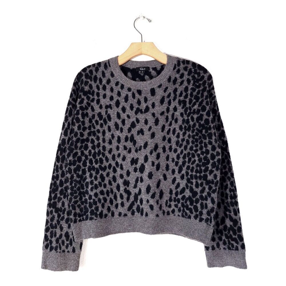 RAILS Chance Cashmere Wool Crew Neck Pullover Sweater Dalmatian Spot Minimal xs